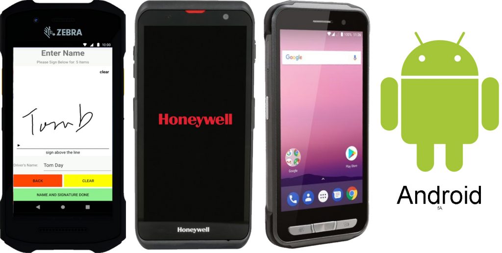 Android Smartphones are used in our DeliveryPoD Tracking System