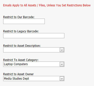 Automatic Email Notification Trigger Condition Being Set